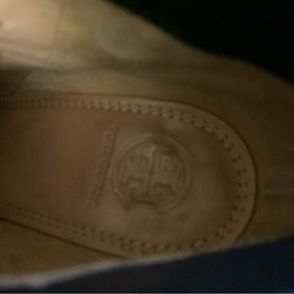 Tory Burch Leila Black Leather Quilted Ankle Wedge Booties Sz 7 - Picture 8 of 12